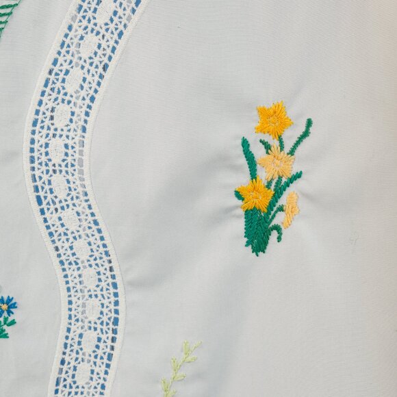 Weekend Max Mara Nadar Light Blue Striped Embroidered Cotton Poplin Shirt - Picture 8 of 16